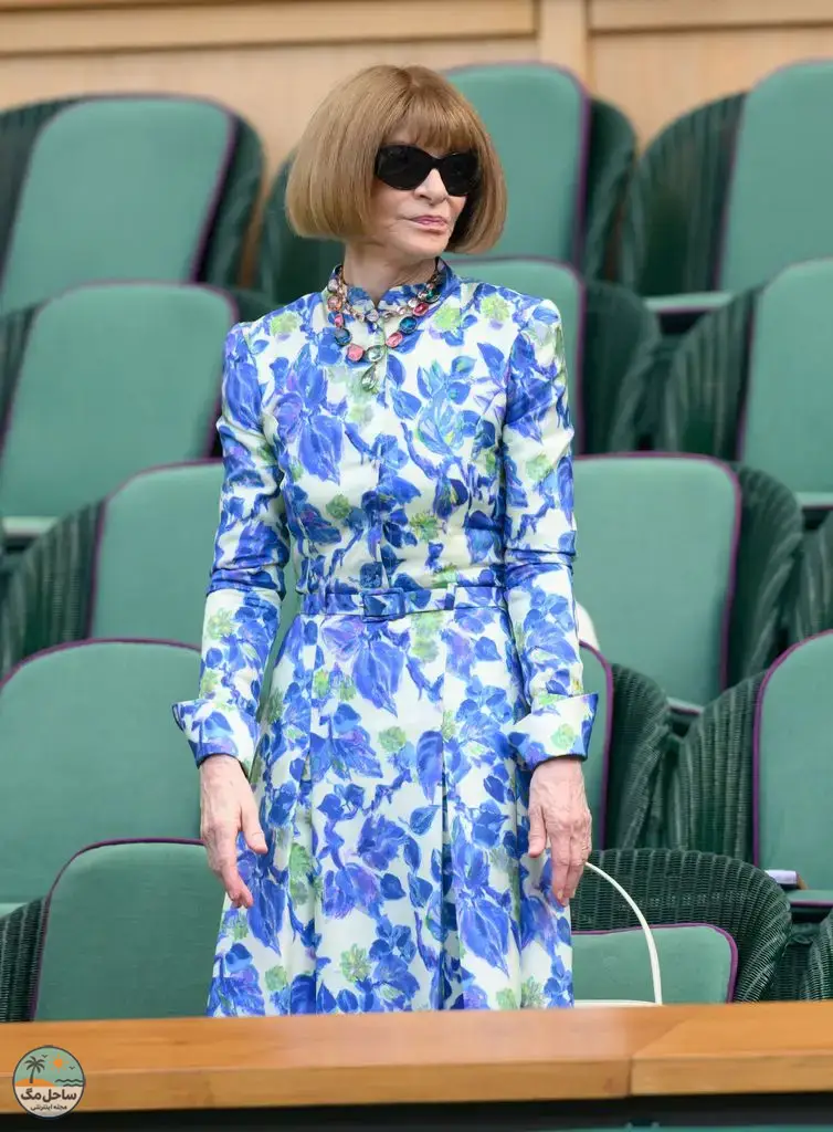 Anna Wintour wearing a floral dress at Wimbledon 026