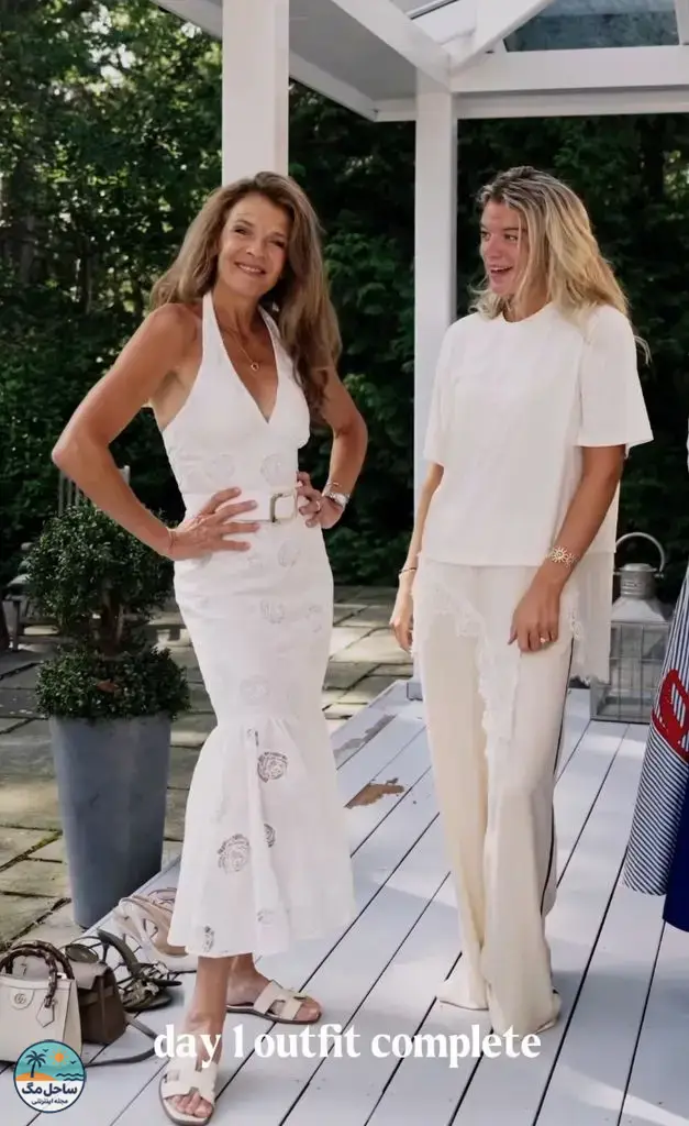 Annabel Croft on day one of Wimbledon wearing a white dress