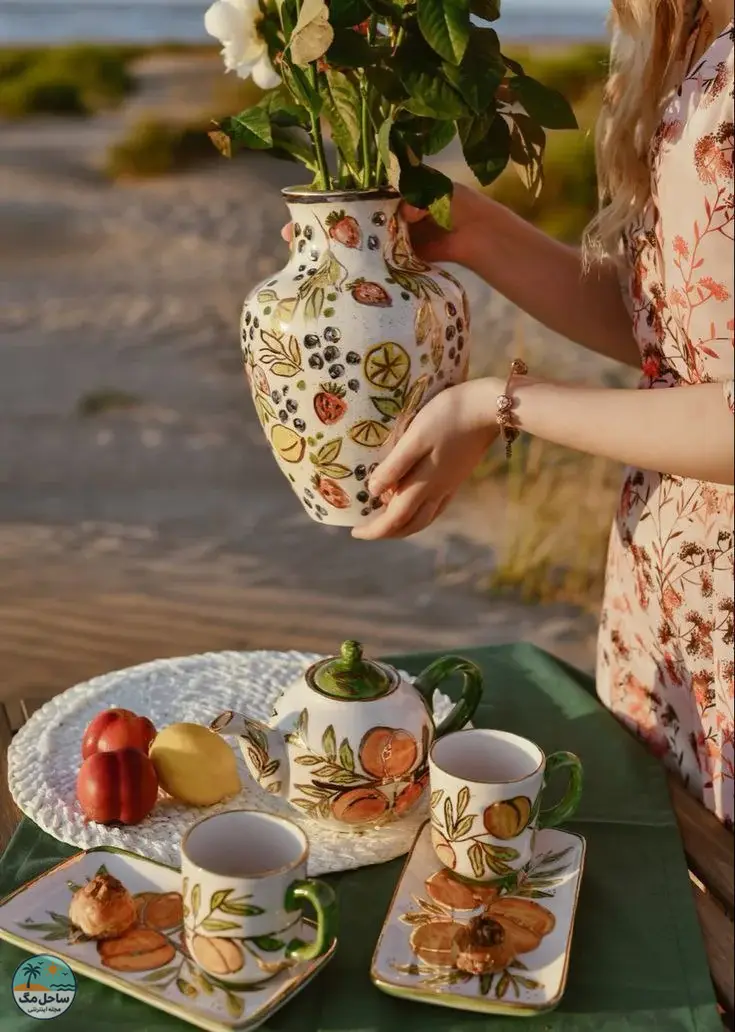 ظروف دکوری سفالی طرح دار