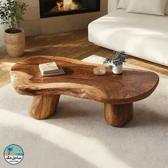میز وسط چوبی با منبت کاری